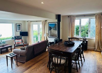 The Dining area with cosy wood fired stove